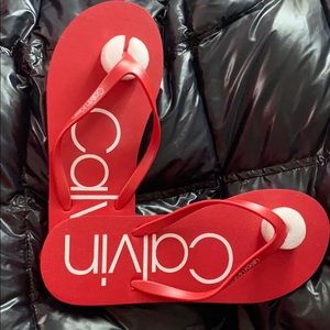 Red Calvin Klein Sandals